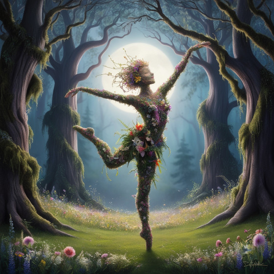 Bailarina de ballet en el bosque