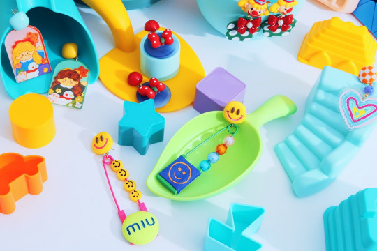 a group of colorful toys