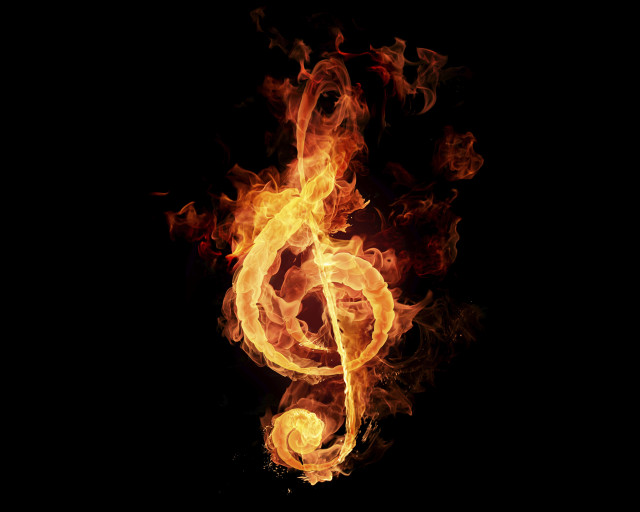 Nota musical de fuego