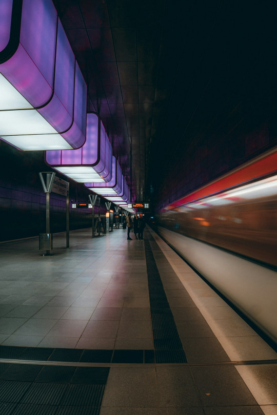 A blurry photo of a train passing by