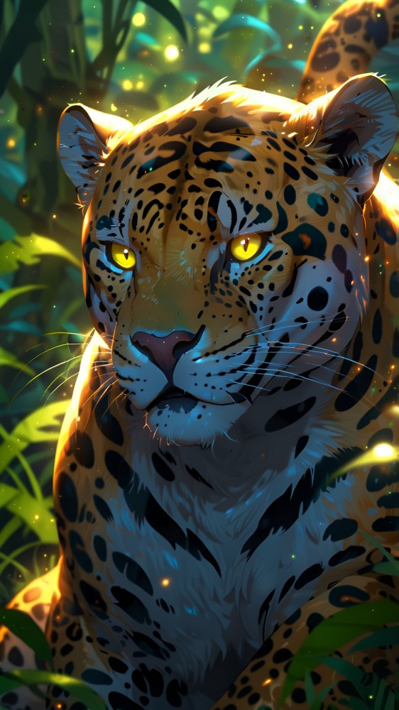 Fondo de pantalla de un jaguar, animación