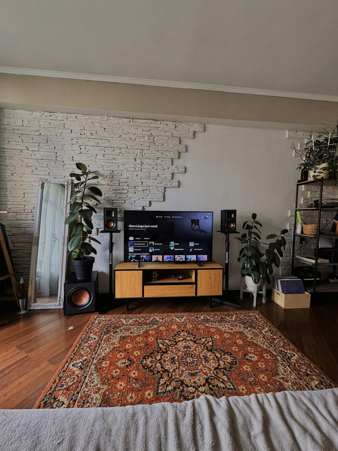 A living room filled with furniture and a flat screen TV