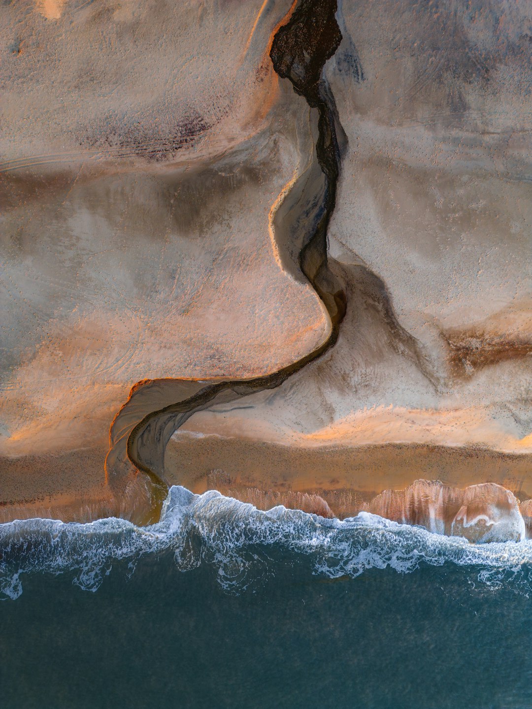 An aerial view of a body of water