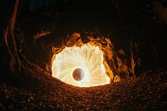 A large white object in the middle of a forest