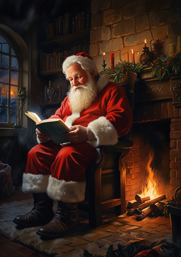 Santa leyendo cartas