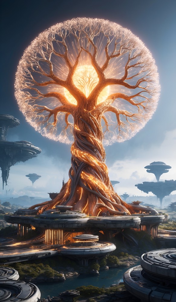 Tree of Life with intricate branches and a radiant core