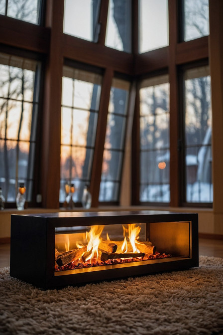 Warm interior fireplace