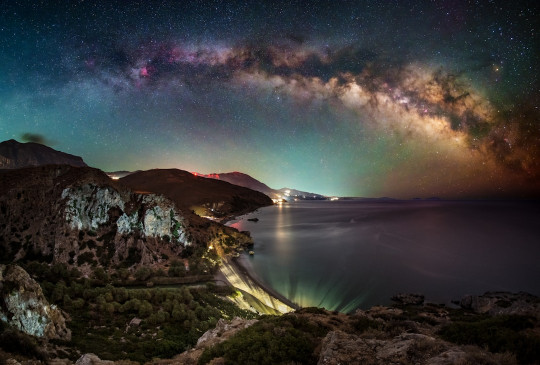 A view of the night sky over a body of water