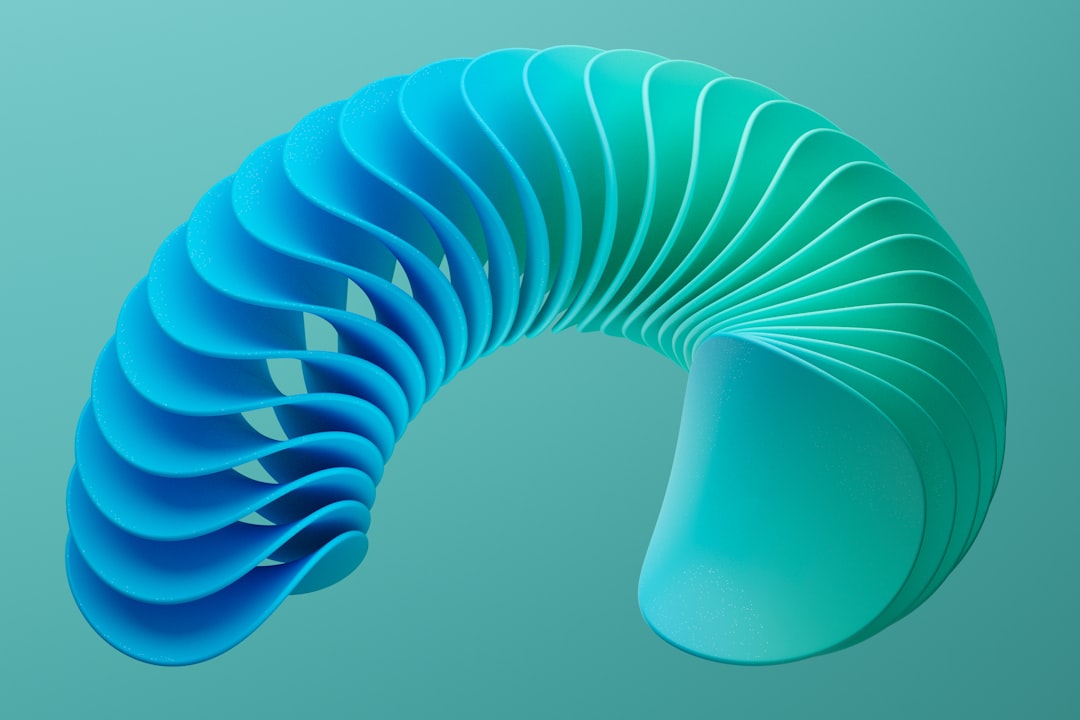 A blue object with a wavy design on it