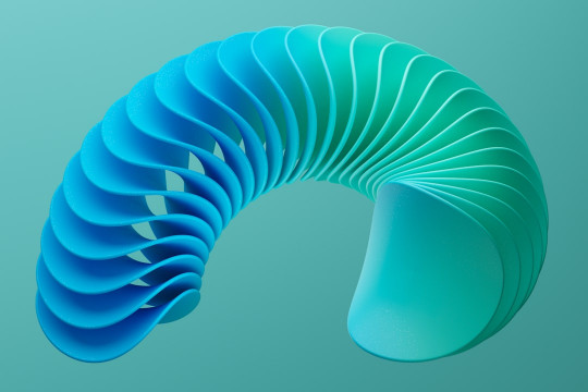 A blue object with a wavy design on it