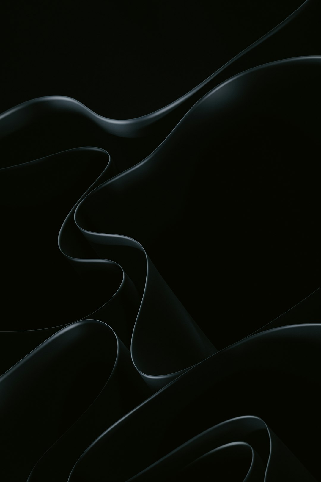 An abstract black background with wavy lines