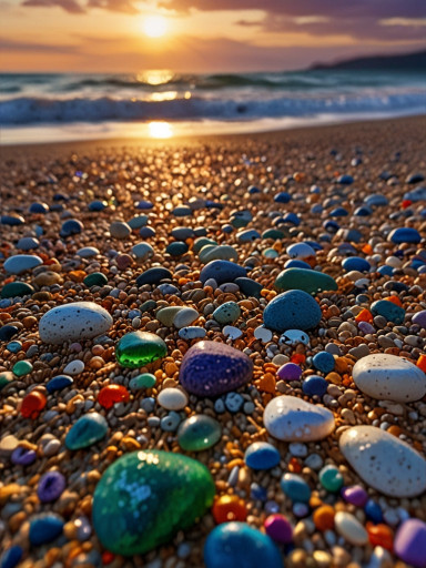 Piedras marinas de colores